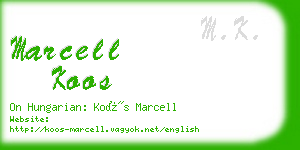 marcell koos business card